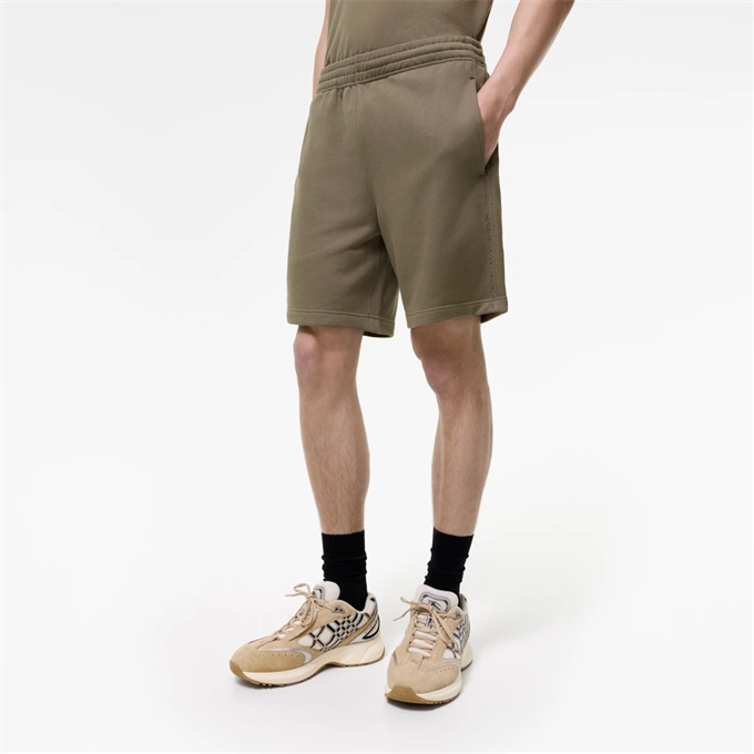burberry check side detail cotton shorts